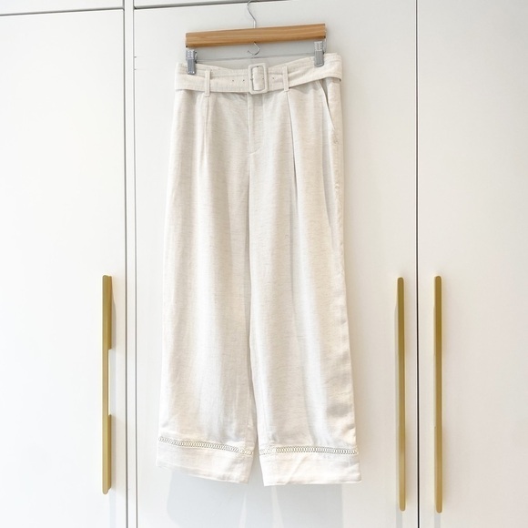 𝅺BNWOT Club Monaco Ayto belted pant in natural - Picture 3 of 14